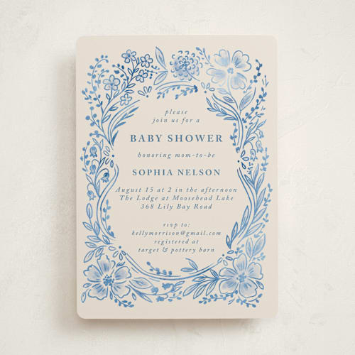 This is a frost baby shower invitations with standard by Petra Kern called baby frame printing on signature in standard