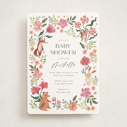 This is a rose baby shower invitations with standard by Vivian Yiwing called love is in the air printing on signature in standard