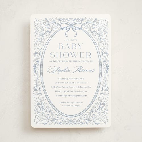 This is a sky baby shower invitations with standard by Kristen Smith called parisian garden printing on signature in standard