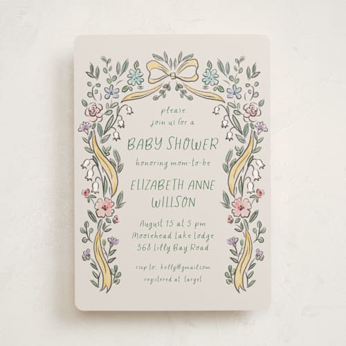 This is a meadow baby shower invitations with standard by Petra Kern called funny mummy printing on signature in standard
