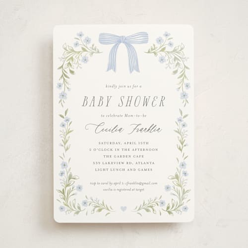 This is a sky baby shower invitations with standard by Paper Raven Co. called dainty garden printing on signature in standard