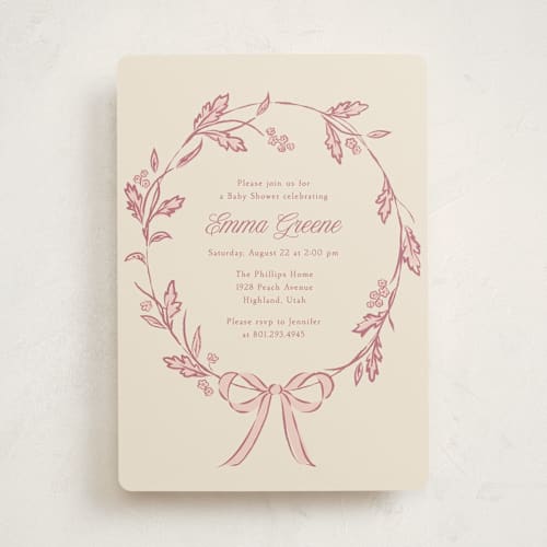 This is a rose baby shower invitations with standard by Robert and Stella called winnie printing on signature in standard