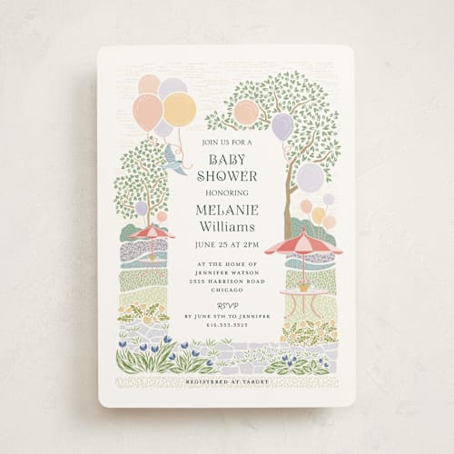 This is a watermelon baby shower invitations with standard by Paper Sun Studio called patio party printing on signature in standard
