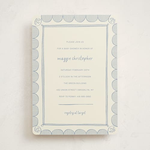 This is a sky baby shower invitations with standard by Kelly Watkins called florence printing on signature in standard
