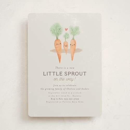 This is a grain baby shower invitations with standard by Itsy Belle Studio called little sprout printing on signature in standard