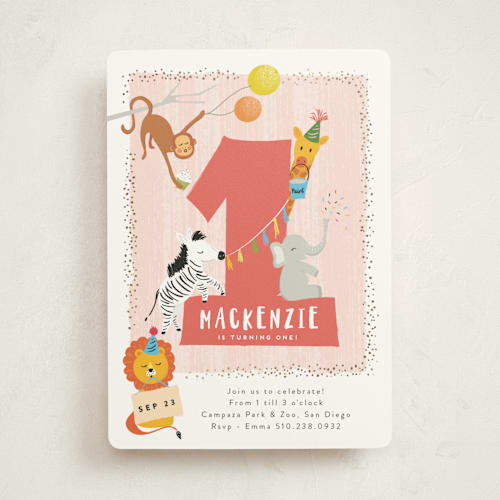 This is a candy cane kids birthday invitations with foil pressed by chocomocacino called dundee printing on signature in standard