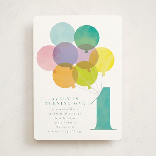 This is a teal kids birthday invitations with standard by Lori Wemple called year printing on signature in standard