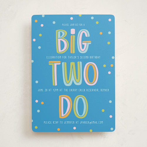 This is a pool kids birthday invitations with standard by Jenna Holcomb called two do printing on signature in standard