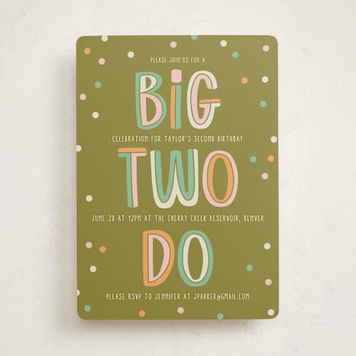 This is a meadow kids birthday invitations with standard by Jenna Holcomb called two do printing on signature in standard