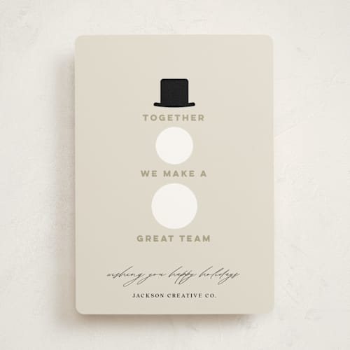 This is a eggnog business holiday cards with standard by Louise Kay called holiday team printing on signature in standard