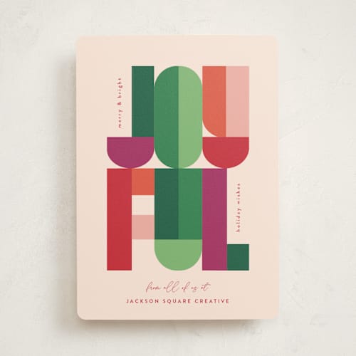 This is a holly berry business holiday cards with standard by Lisa McLean called merry and bright letters printing on signature in standard