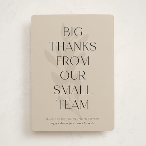 This is a pudding business holiday cards with standard by Sara Hicks Malone called botanical big thanks printing on signature in standard