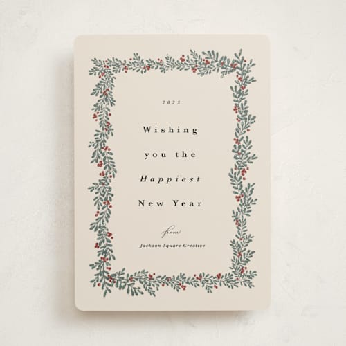 This is a almond business holiday cards with standard by Kate Ahn called canneberge printing on signature in standard