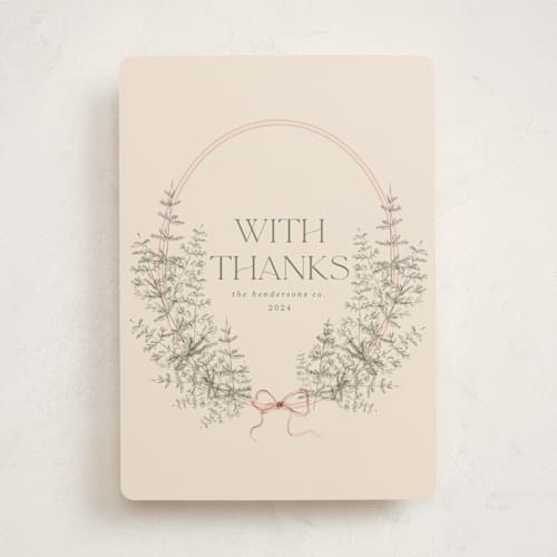 This is a blush business holiday cards with standard by Baumbirdy called parisian printing on signature in standard