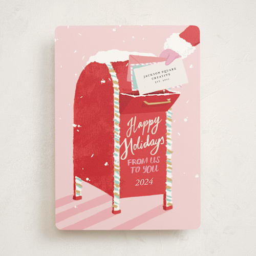 This is a candy business holiday cards with standard by Christina Cesario called you've got mail printing on signature in standard