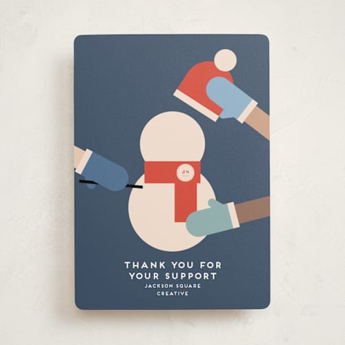 This is a mountain business holiday cards with standard by Claudia Orengo called teamwork printing on signature in standard
