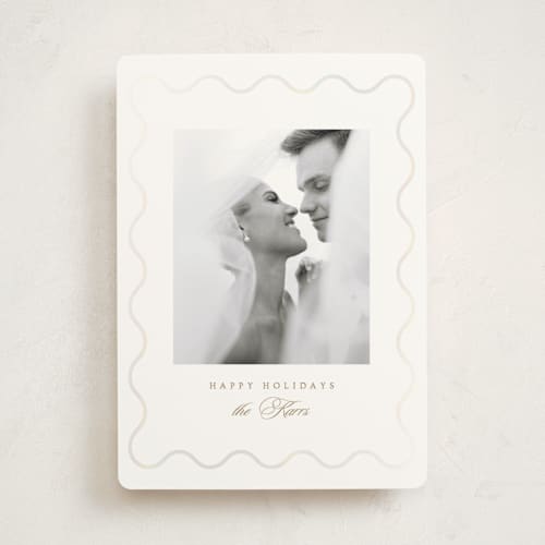 This is a pearl gloss press holiday cards with gloss press by Ana Sharpe called ethereal joy printing on signature in standard