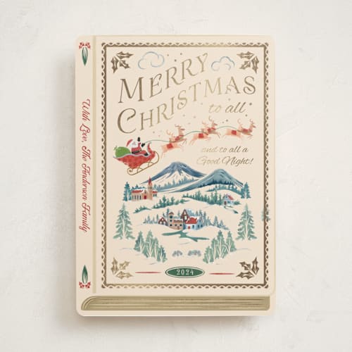 This is a vanilla foil pressed holiday cards with foil pressed by Paper Sun Studio called the night before christmas printing on signature in standard