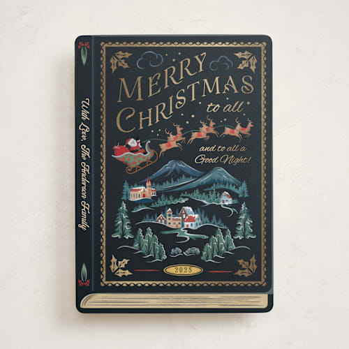 This is a coal foil pressed holiday cards with foil pressed by Paper Sun Studio called the night before christmas printing on signature in standard