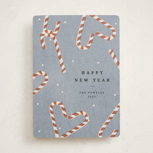 This is a candy non photo holiday cards with standard by Sumak Studio called sweet december printing on signature in standard