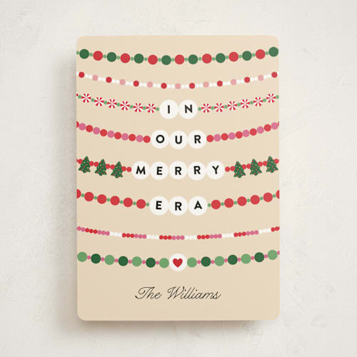 This is a eggnog non photo holiday cards with standard by Pixel and Hank called merry era printing on signature in standard