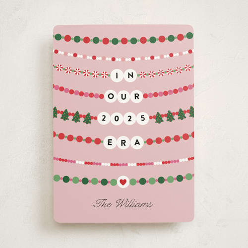This is a bubblegum non photo holiday cards with standard by Pixel and Hank called merry era printing on signature in standard