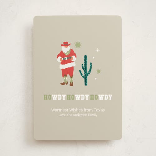 This is a eggnog non photo holiday cards with standard by tara berg called howdy, howdy, howdy printing on signature in standard