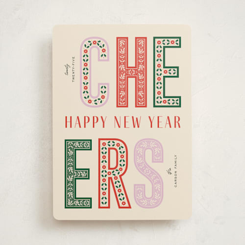 This is a fruitcake non photo holiday cards with standard by Pixel and Hank called fruitcake printing on signature in standard
