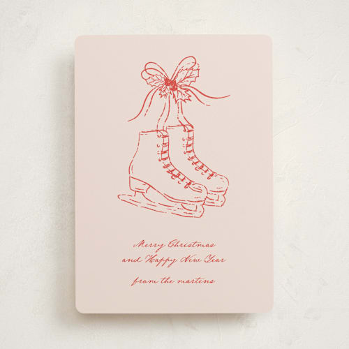 This is a rose non photo holiday cards with standard by Jelena Vuletic called skatelle printing on signature in standard