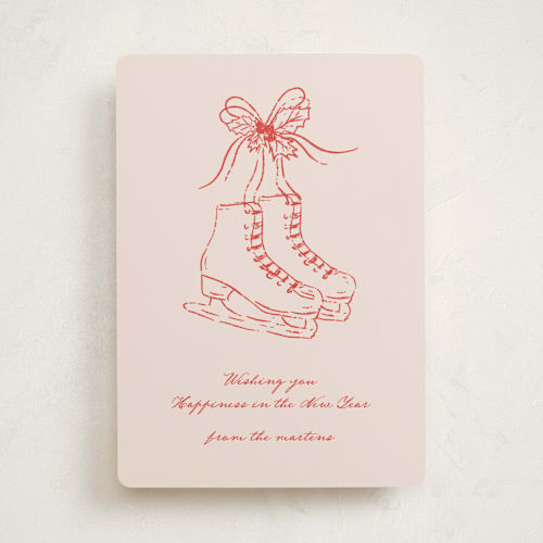 This is a rose non photo holiday cards with standard by Jelena Vuletic called skatelle printing on signature in standard