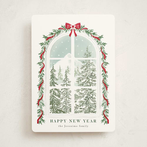 This is a pine non photo holiday cards with standard by Petra Kern called the glimpse printing on signature in standard