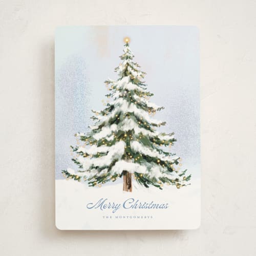 This is a winter day non photo holiday cards with standard by Petra Kern called the tree printing on signature in standard