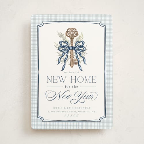 This is a powder non photo holiday cards with standard by Erin L. Wilson called roland park printing on signature in standard