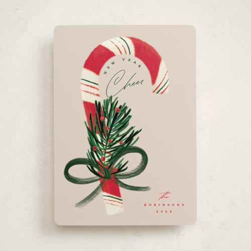 This is a candy cane non photo holiday cards with standard by Gwen Bedat called eye candy printing on signature in standard