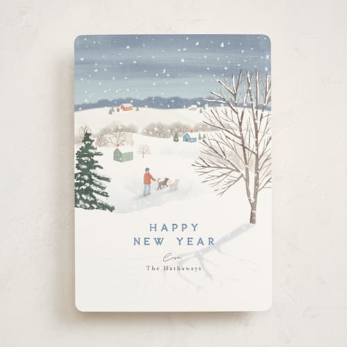 This is a frost non photo holiday cards with standard by Jennifer Wick called solitude printing on signature in standard