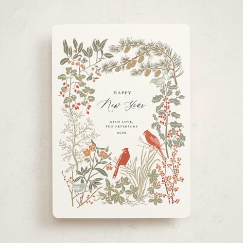 This is a spruce non photo holiday cards with standard by Cedar and Grey called winter greens printing on signature in standard