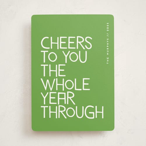This is a spring non photo holiday cards with standard by Snow and Ivy called love and cheer printing on signature in standard