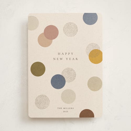 This is a golden hour non photo holiday cards with standard by Sumak Studio called festive dots printing on signature in standard