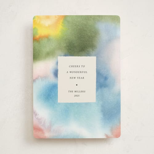 This is a glow non photo holiday cards with standard by Sumak Studio called colorful season printing on signature in standard