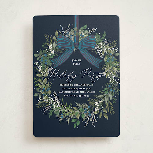This is a winter berry holiday party invitations with standard by Susan Moyal called festive holiday printing on signature in standard
