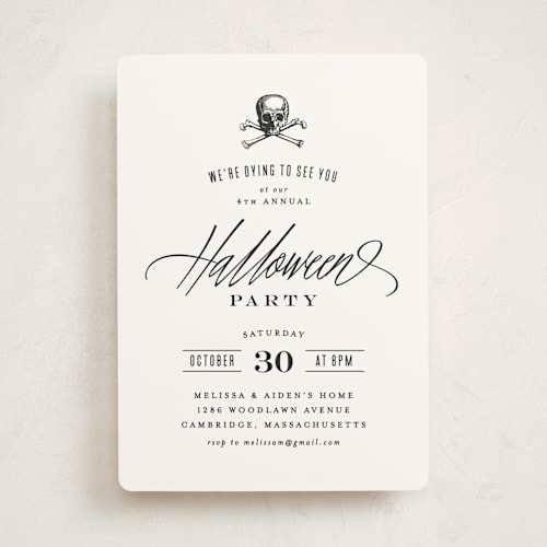 This is a ghost holiday party invitations with standard by Hooray Creative called dying to see you printing on signature in standard