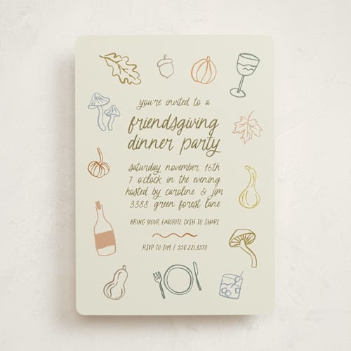 This is a vintage holiday party invitations with standard by Kelly Ambrose called autumn party printing on signature in standard