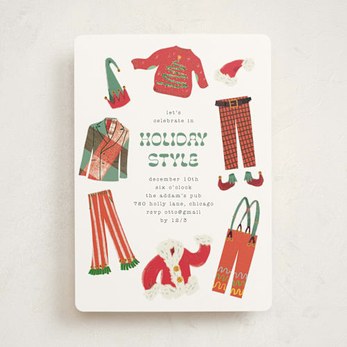 This is a pearl holiday party invitations with standard by Baumbirdy called holiday style printing on signature in standard