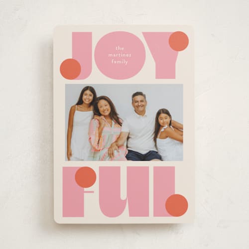 This is a candied grapefruit holiday photo cards with standard by Lori Wemple called pop joy printing on signature in standard