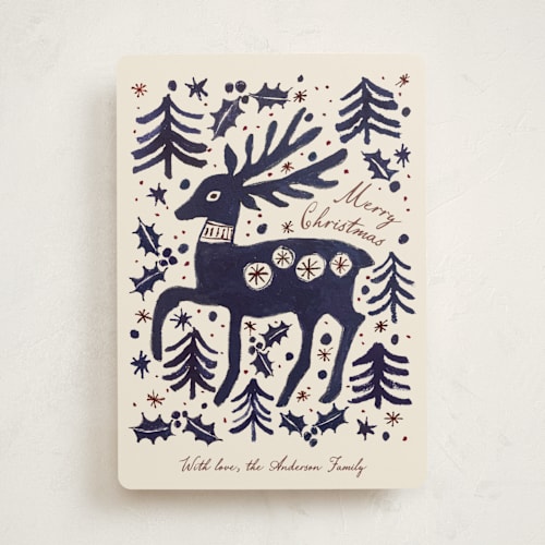 This is a indigo met with standard by Cass Loh called whimsical stag printing on signature in standard