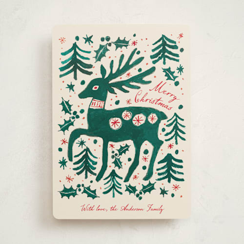This is a wreath met with standard by Cass Loh called whimsical stag printing on signature in standard