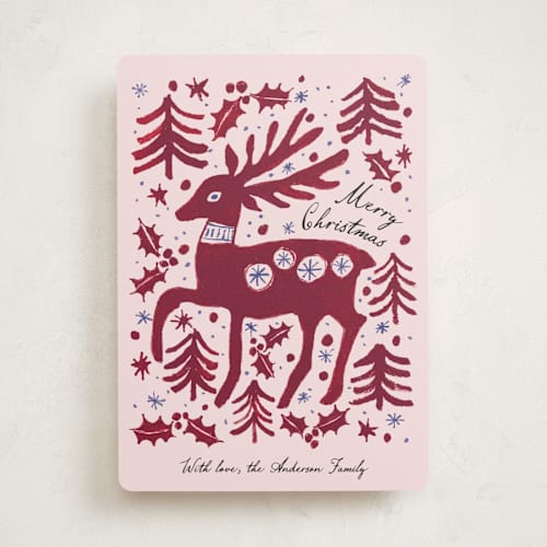 This is a wine met with standard by Cass Loh called whimsical stag printing on signature in standard