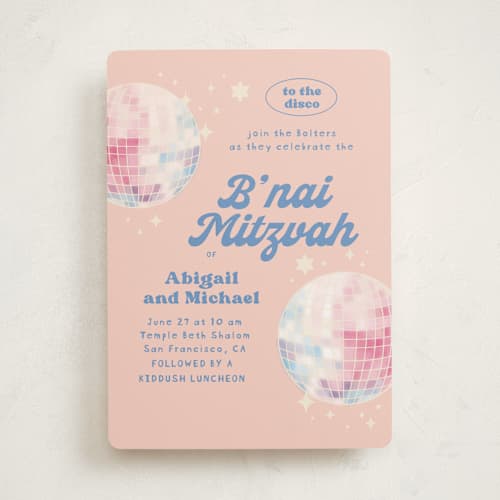This is a candy bar mitzvah bat mitzvah invitations with standard by Creo Study called to the disco printing on signature in standard