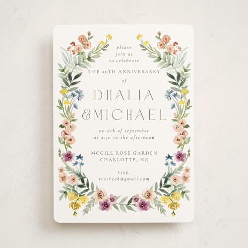 This is a meadow party invitations with standard by Petra Kern called gardenista printing on signature in standard