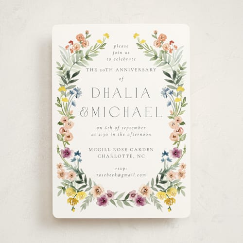 This is a meadow party invitations with standard by Petra Kern called gardenista printing on signature in standard